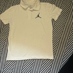Nike Jordan Kids White Polo Shirt size 8-10. Like new.